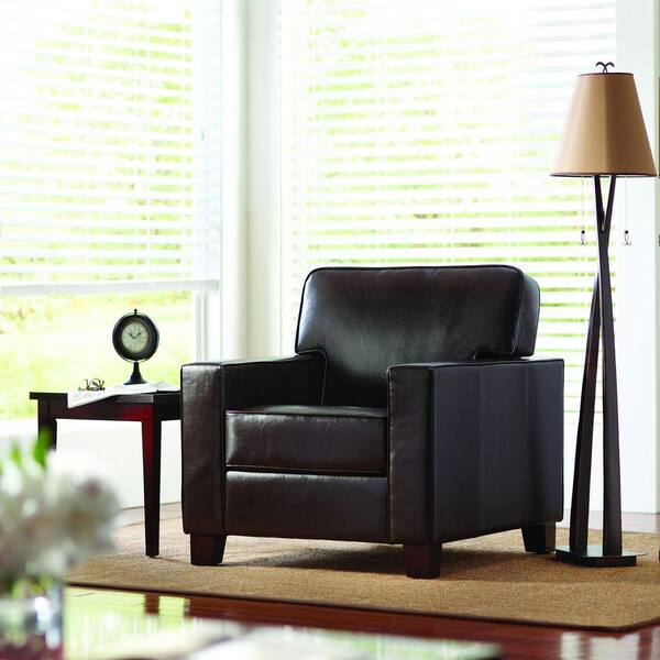 Unbranded Brexley Leather Club Chair in Espresso