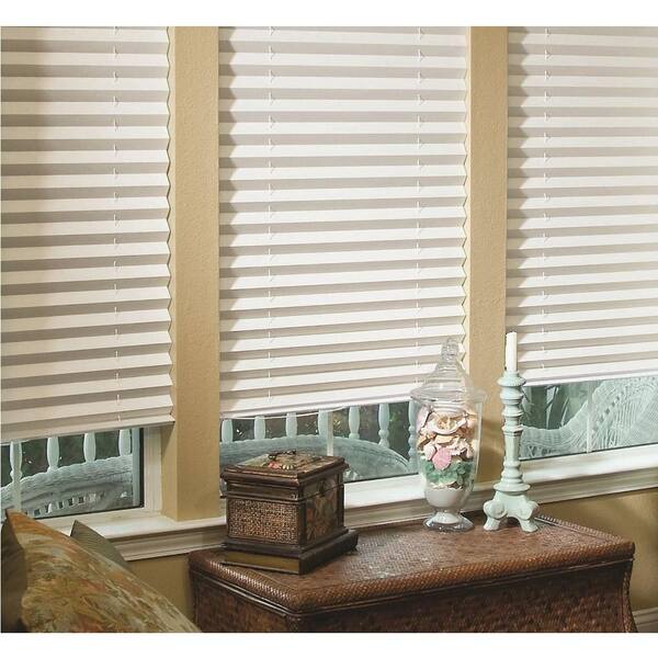 Redi Shade White Fabric Corded Light Blocking Pleated Shade - 48 in. W x 72 in. L