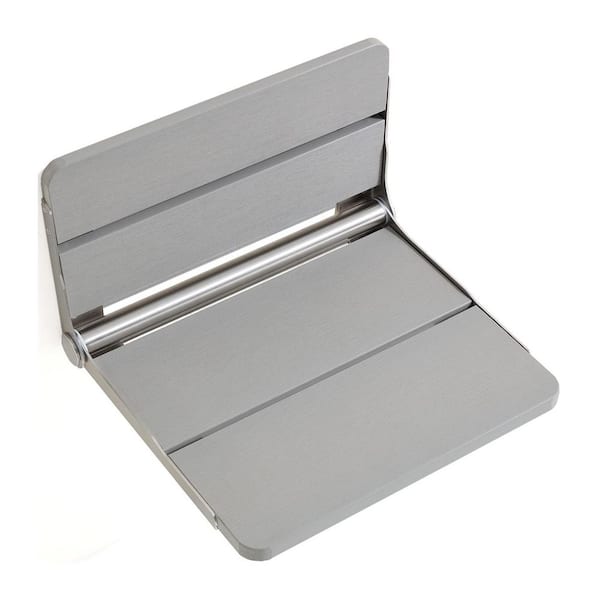 17.5 in. W 400 lbs. Capacity Waterproof Folding HDPE Wall Mounted Shower Seat for Elderly Bathroom Safety in Gray