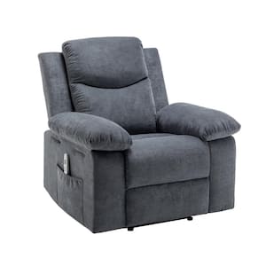 Dark Gray Fabric Power Adjustable Massage Recliner Chair with Heating System