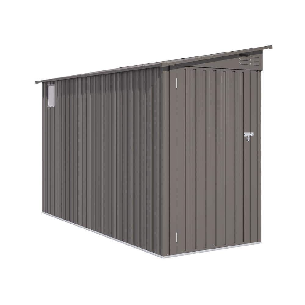 4 ft.x9 ft. Gray Lean-to Shed, Metal Garden Shed, Outdoor Storage Shed with Sloping Roof, 2 Vents and 1 Side Open Door price history on PriceWatchPro