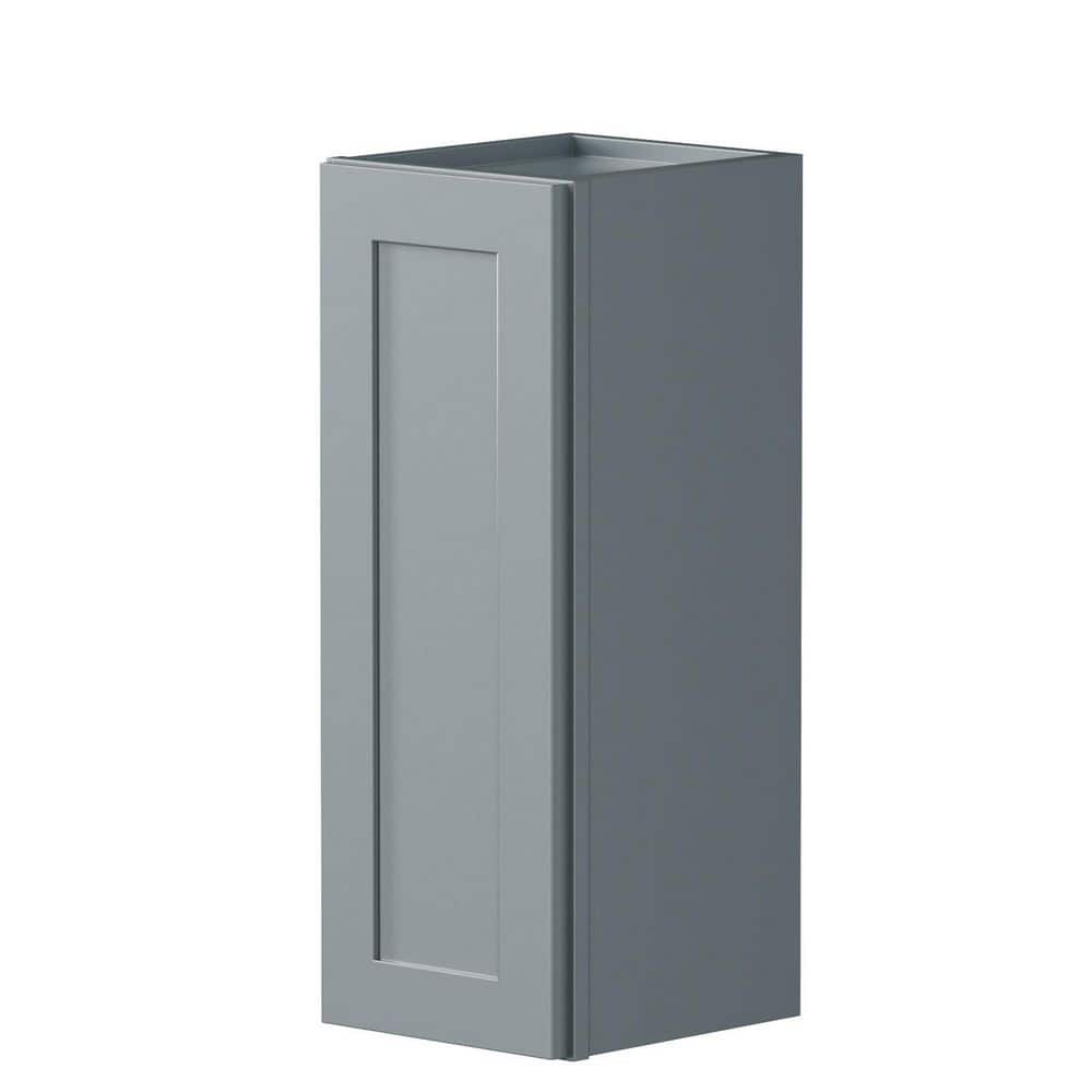 Shaker 9-inch W x 12-inch D x 36-inch H Plywood Ready to Assemble Single Door Wall Kitchen Cabinet in Gray price history on PriceWatchPro