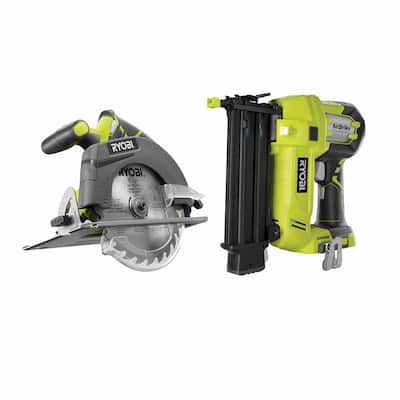 ONE+ 18V AirStrike 18-Gauge Cordless Brad Nailer with ONE+ 18V Cordless 6-1/2 in. Circular Saw (Tools Only)