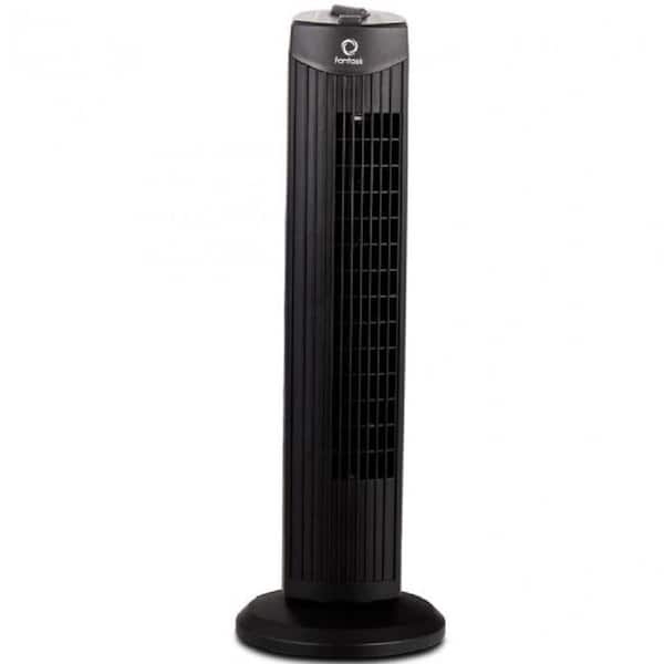 Adrinfly Motorized Oscillation 28 in. 3 Fan Speeds Bladeless Tower Fan in Black with 3 Modes Wind Setting and Quiet Operation