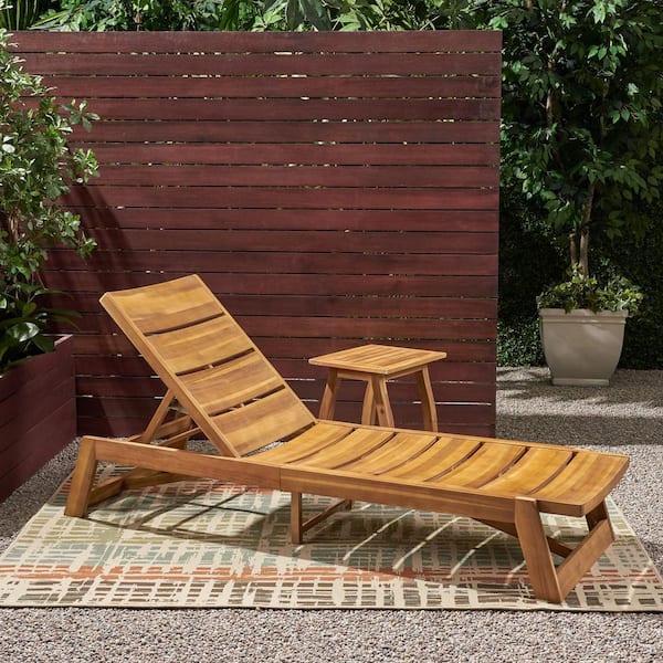 Noble House Mahalo Teak Brown 2-Piece Wood Outdoor Patio Conversation Seating Set