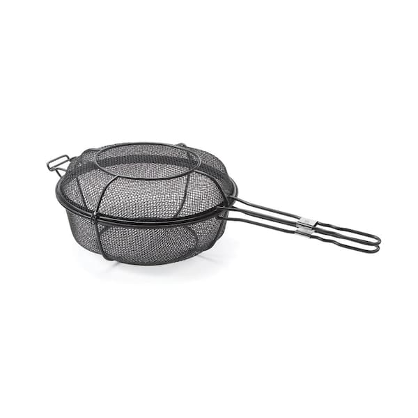 Black PTFE and PFOA-Free Nonstick Mesh Grill Skillet Basket with Detachable Handle, 23 x 11 x 6.5 in., 1-Pack