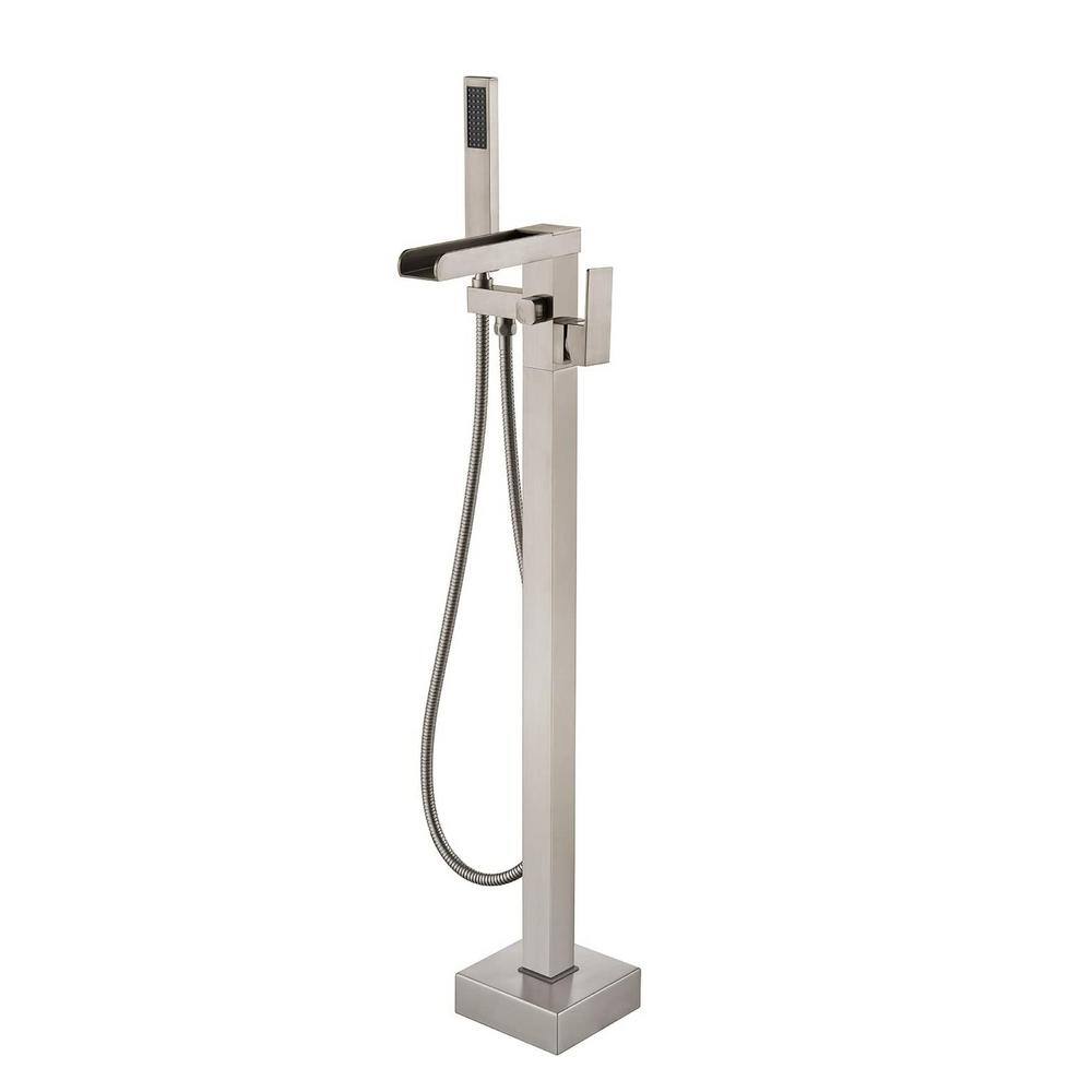 Single-Handle Claw Foot Freestanding Tub Faucet with Handle Shower, Waterfa