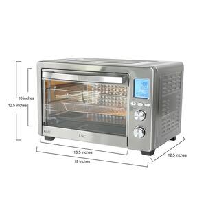 All-in-1 33.8 qt. Silver Stainless Steel Digital Air Fryer Toaster Oven for Bake Roast Pizza with Accessories