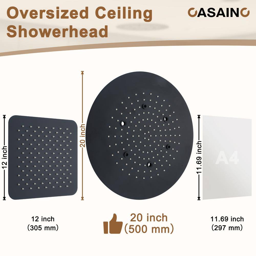 Matte Black Stainless Steel Rain and Pulse Shower System