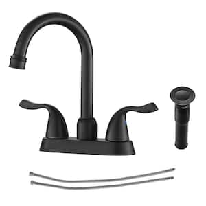 8 in. Double Handle Widespread Bathroom Faucet in Matte Black for Vessel Sink