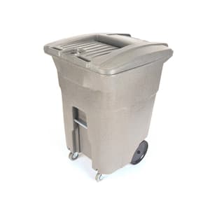 96 Gal. Graystone Document Trash Can with Wheels and Lid Lock (2 Caster Wheels 2 Stationary Wheels)