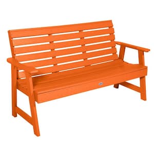 Riverside 5 ft. 2-Person Citrus Orange Recycled Plastic Garden Bench