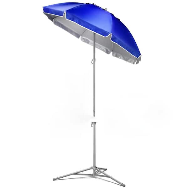 5 ft. x 8 ft. Steel Portable Sun Shade Umbrella Cantilever Patio Umbrella Weather Resistant Instant Lightweight Blue