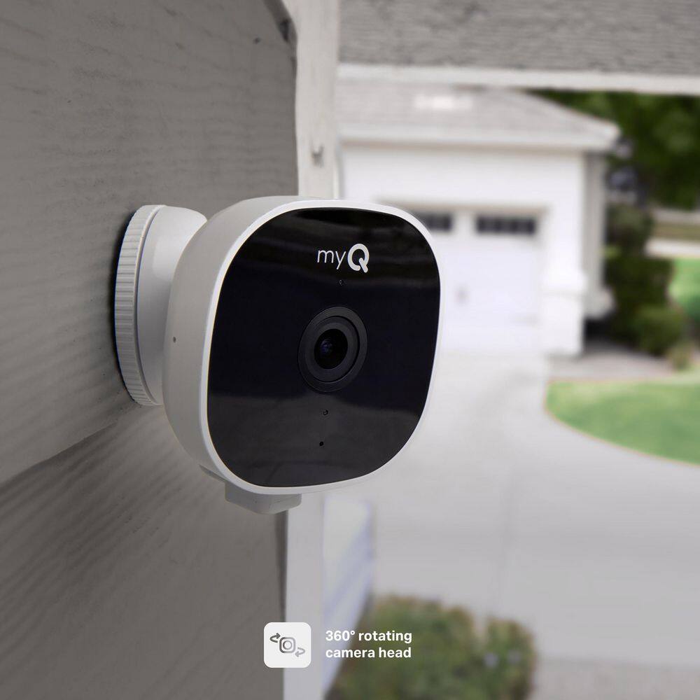 myQ Smart White Wireless Outdoor Security Camera with Night Vision