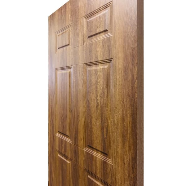 ウォールナット CALHOME 32 in. x 82 in. Walnut Texture 6 Panel Hollow Core