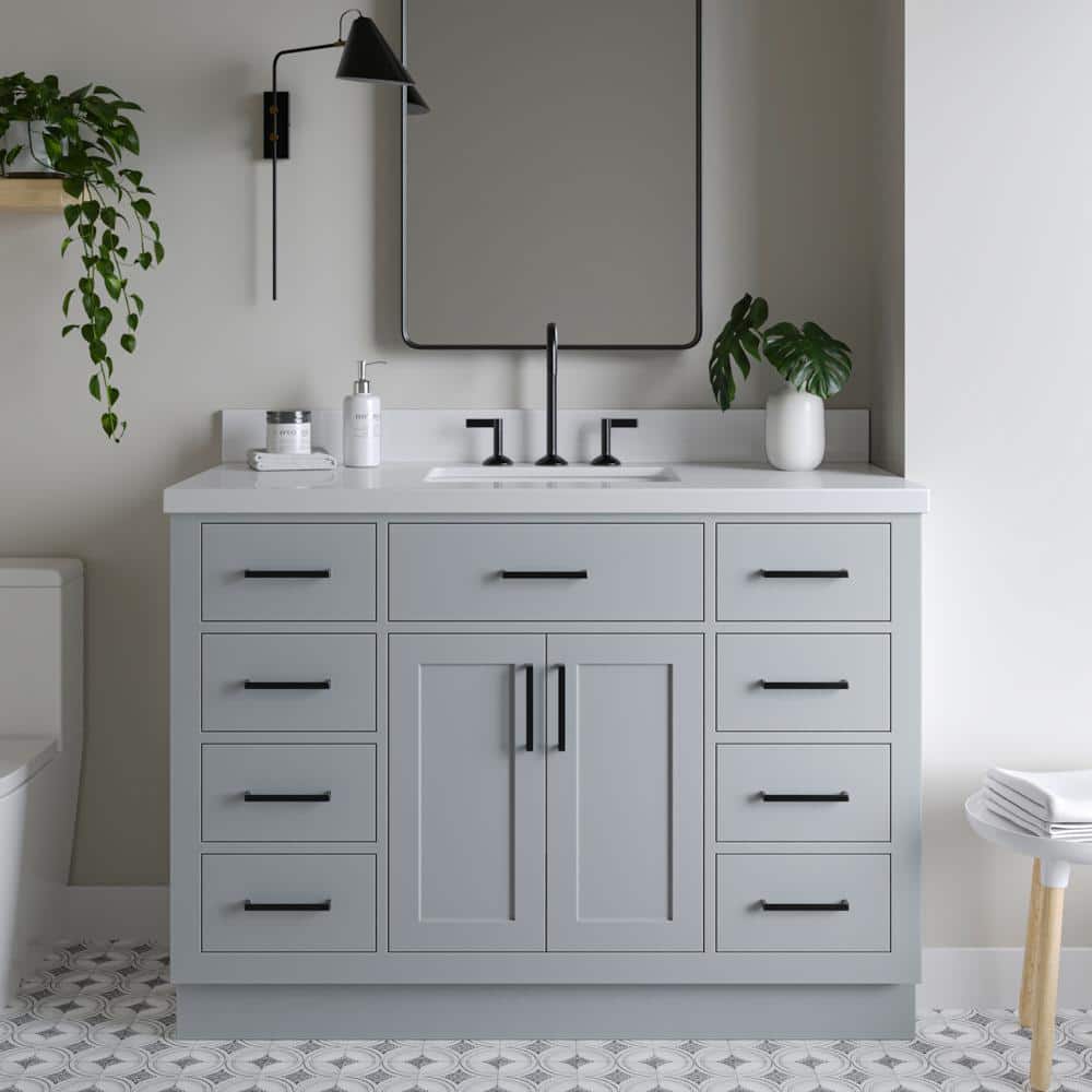 Hepburn 49" Grey Hardwood Single Basin Vanity Set