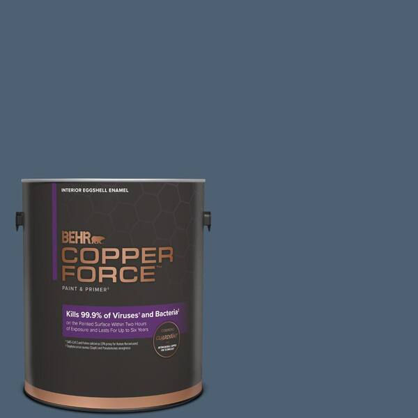 COPPER FORCE 1 gal. #PPU14-19 English Channel Eggshell Enamel Virucidal and Antibacterial Interior Paint & Primer