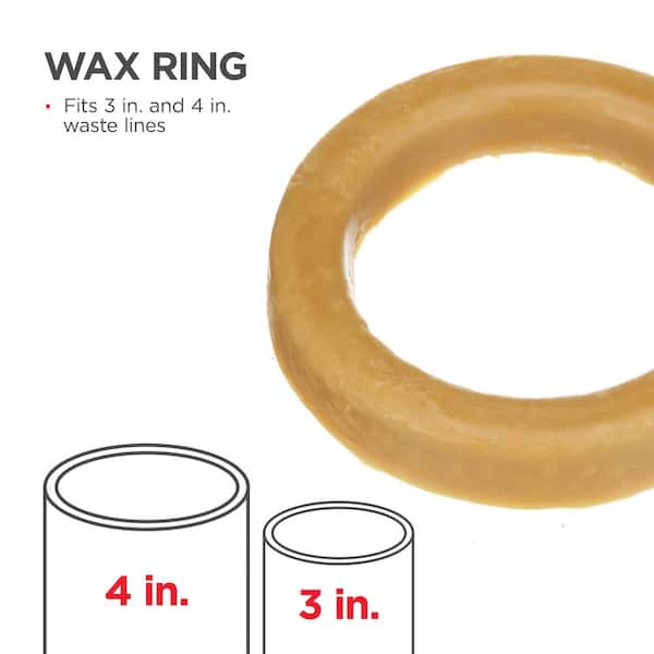 Johni-Ring 3 in. - 4 in. Standard Toilet Wax Ring with Brass Toilet Bolts