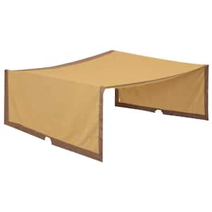 Sunnydaze Polyester 93.5 in. L x 84 in. Retractable Pergola Canopy Shade - Tan