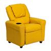 Flash Furniture Contemporary Yellow Vinyl Kids Recliner with Cup Holder and Headrest DGULTKIDYEL