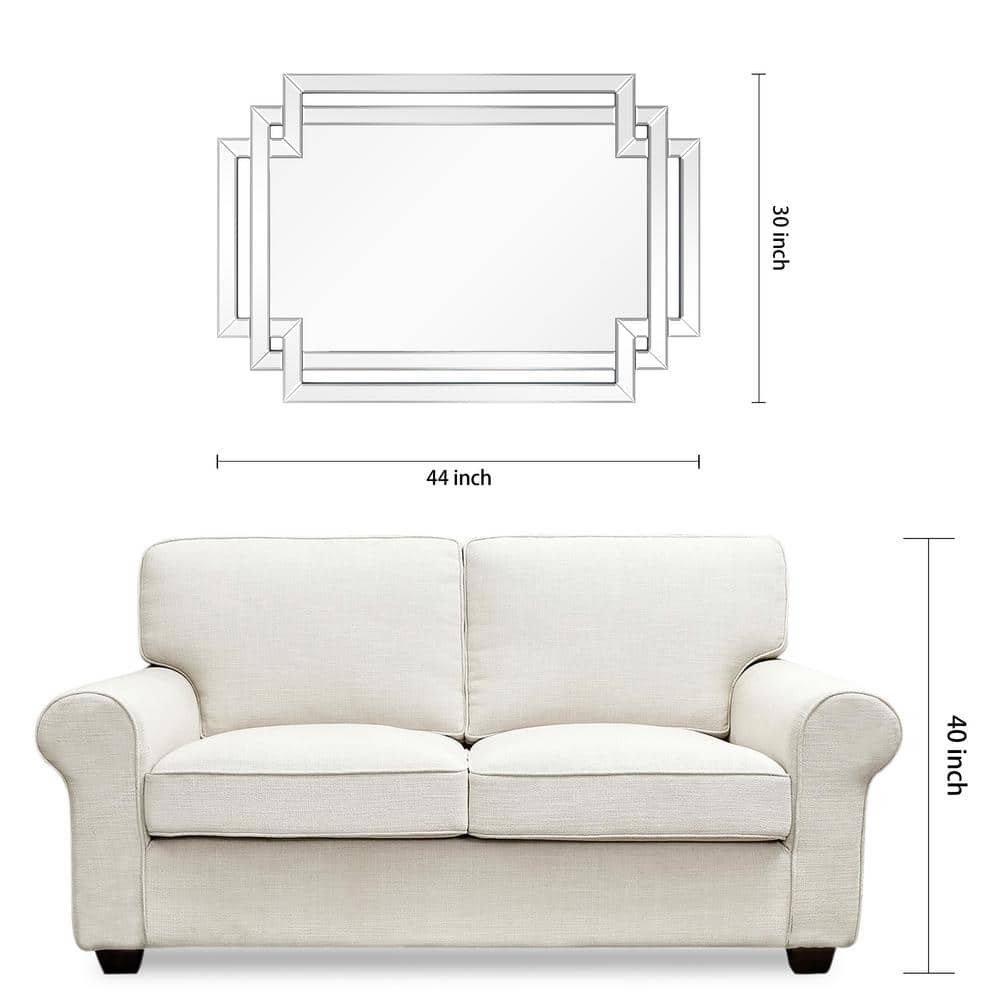Empire Art 30" x 44" Silver Rectangular Vanity Mirror