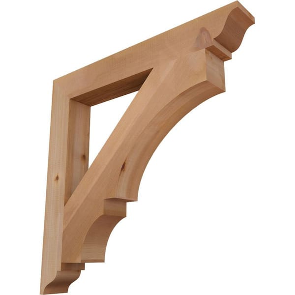 Ekena Millwork 3.5 in. x 30 in. x 30 in. Western Red Cedar Balboa Traditional Smooth Bracket