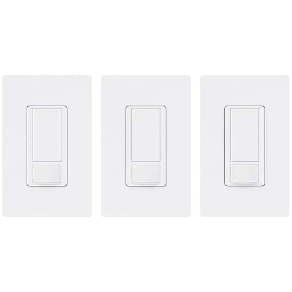Maestro Motion Sensor Switch with Wallplate, 2 Amp/Single-Pole, White (MS-O2S-3PK-WHW) (3-Pack)