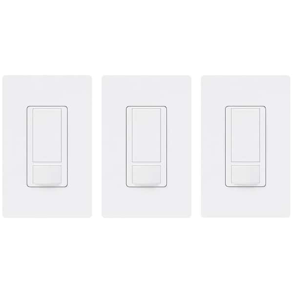 Lutron Maestro Motion Sensor Switch with Wallplate, 2 Amp/Single-Pole, White (MS-O2S-3PK-WHW) (3-Pack)