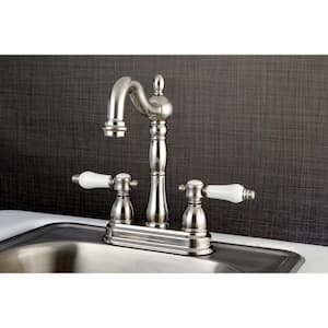 Victorian 2-Handle Bar Faucet in Brushed Nickel