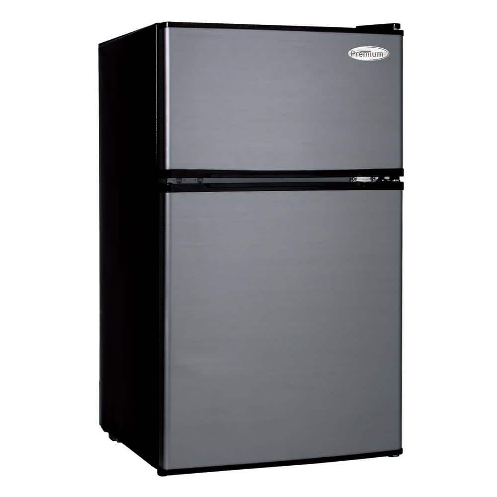 Premium 3 1 Cu Ft Mini Refrigerator In Black With Stainless Steel Door Prf31600ms The Home Depot