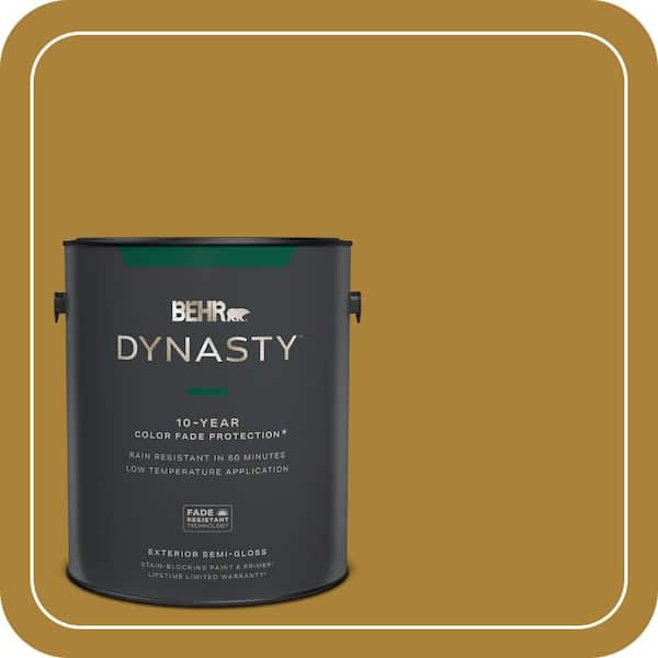 BEHR DYNASTY 1 gal. #340D-7 Golden Green Semi-Gloss Exterior Stain-Blocking Paint & Primer