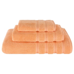 Bath Towel Set 100% Turkish Cotton 3 Piece Towels for Bathroom- Malibu Peach