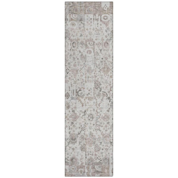 Addison Rugs Chantille Machine Washable Indoor/Outdoor Abstract ACN2099 Taupe 2 ft. 3 in. x 7 ft. 6 in. Runner Rug