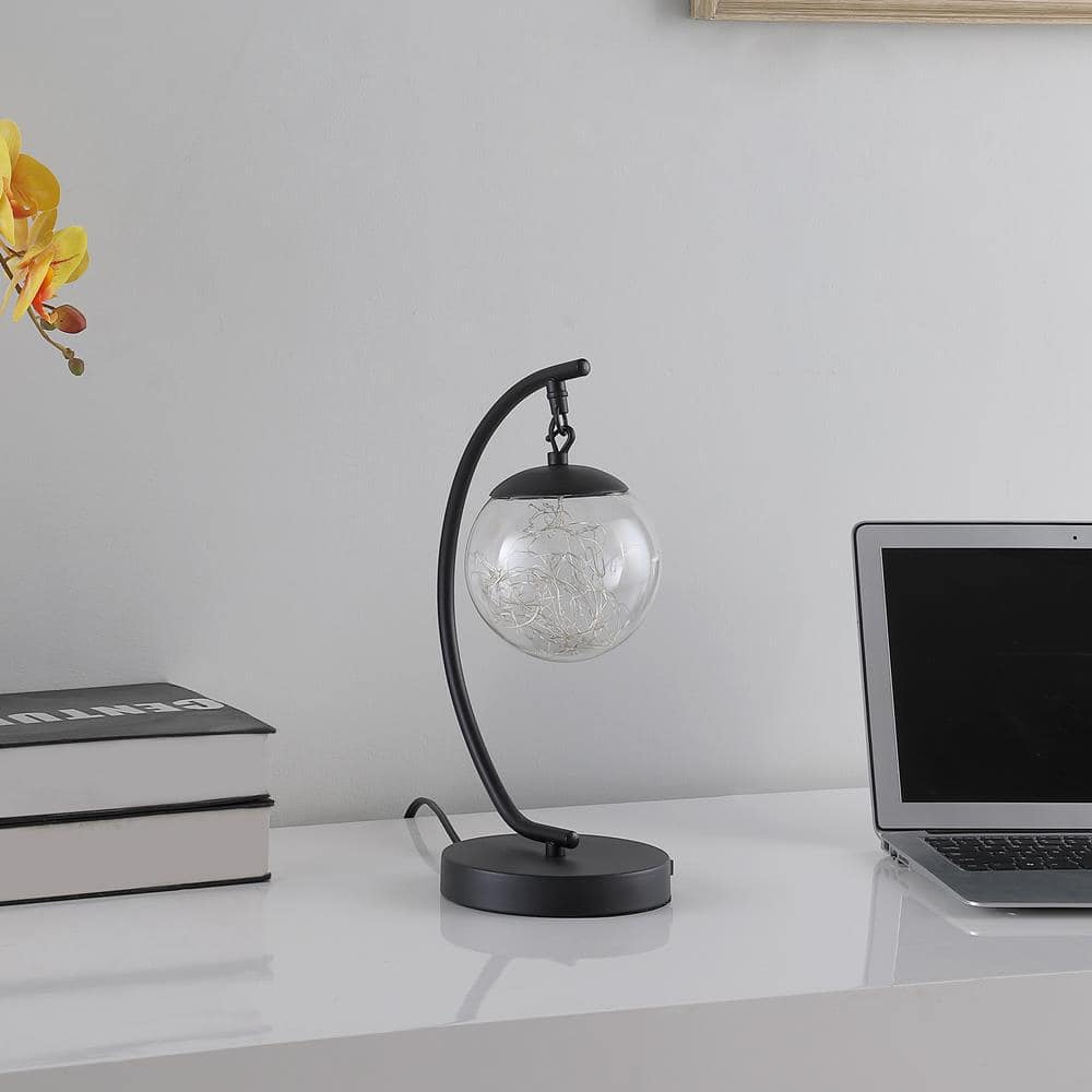 Arc Black Metal 23" Pendulum LED Table Lamp with USB Port