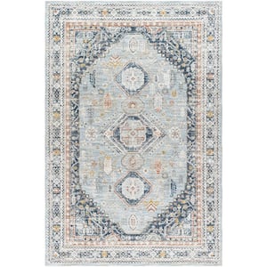 Beckham Ice Blue/Charcoal 10 ft. x 14 ft. Traditional Indoor Area Rug