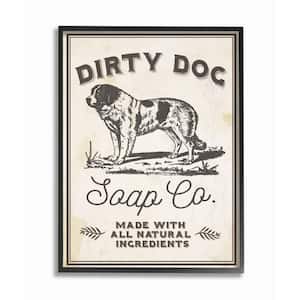 11 in. x 14 in. "Dirty Dog Soap Co Vintage Sign" by Daphne Polselli Wood Framed Wall Art