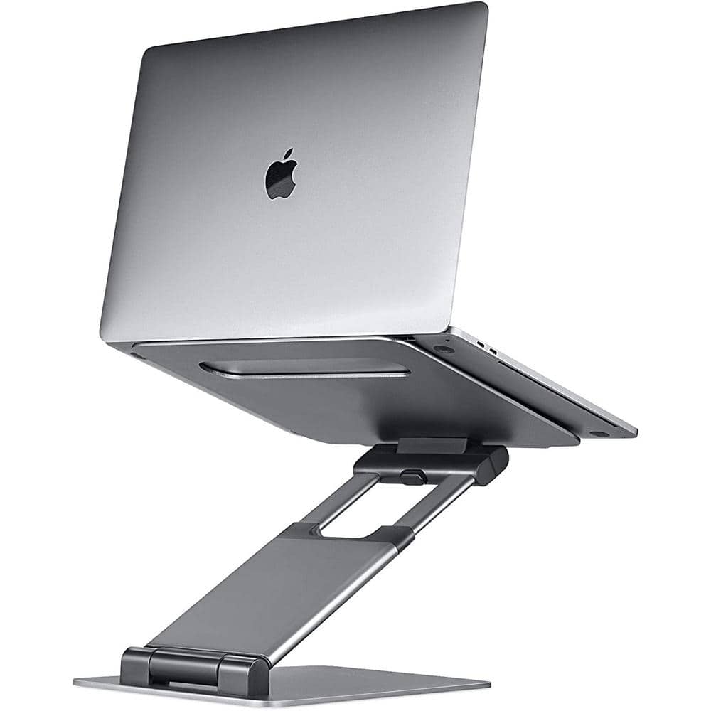 LIFELONG UPRYZE 10.55 in. H W Space Grey Aluminum Ergonomic Stand for Desk Height 20" Portable/Fits All Laptops LL-2300 - The Depot