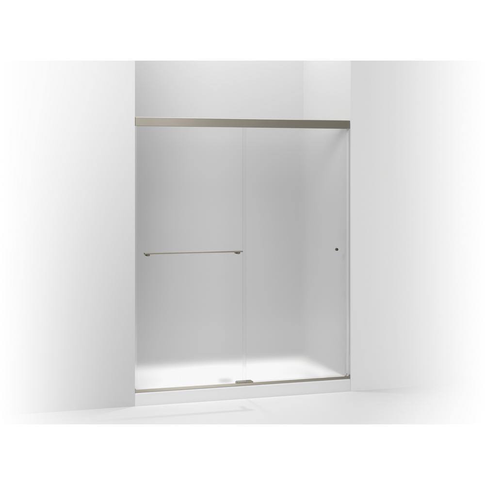 Revel 59.625 in. W x 76 in. H Sliding Frameless Shower Door in Anodized Brushed Nickel with Frosted Glass price history on PriceWatchPro