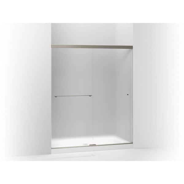 KOHLER Revel 59-5/8 in. x 76 in. Sliding Frameless Shower Door in Anodized Brushed Nickel