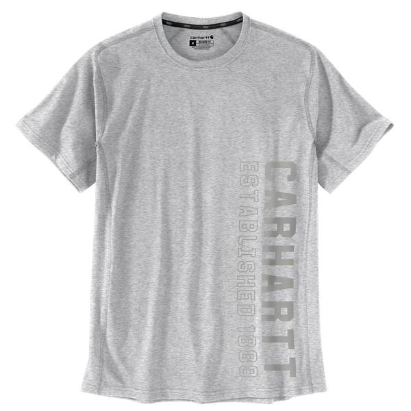 Carhartt Men's X-Large Tall Heather Gray Cotton/Polyester Force Relaxed Fit Midweight Short Sleeve Graphic T-Shirt