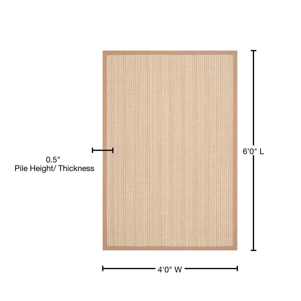 Ivory Hand-Knotted Wool and Cotton 4' x 6' Rug