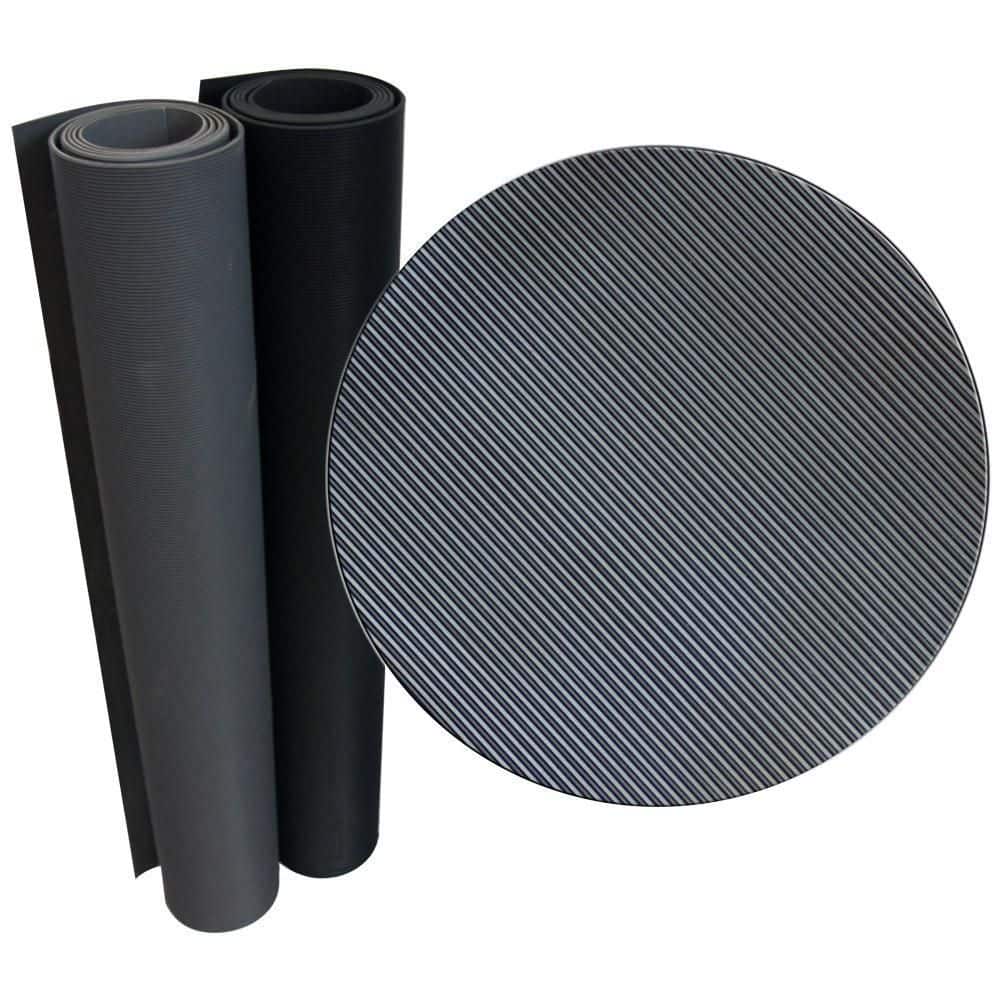 Serve Secure Rectangle Black Rubber Floor Mat - Beveled Edge - 36 x 24 x  1/2 - 1 count box