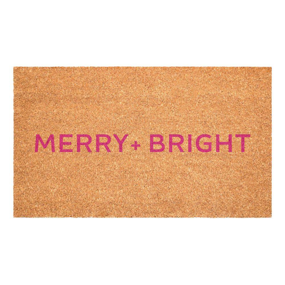 Pink Ultra Modern Merry & Bright 24 in. X 36 inIndoor Outdoor Door Mat price history on PriceWatchPro