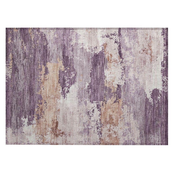 Chantille Machine Washable Indoor/Outdoor Abstract ACN2372 Eggplant 2 ft. x 3 ft. Accent Rug