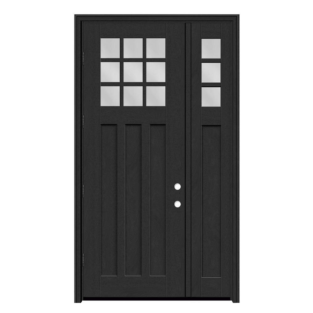 Regency 51 in. x 96 in. 1/4 9L-SDL Clear Glass RHOS Onyx Fiberglass Prehung Front Door with 12in-1/4Top SL 4-9/16 price history on PriceWatchPro