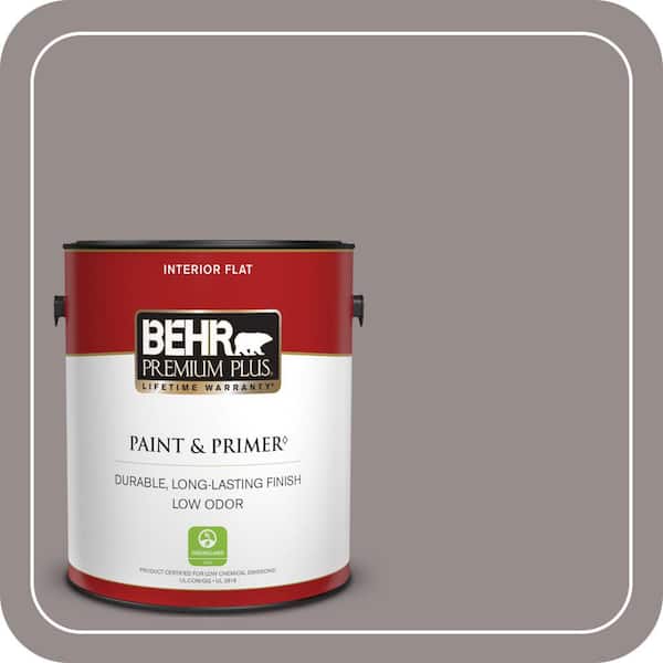 BEHR PREMIUM PLUS 1 gal. #BNC-10 Gourmet Mushroom Flat Low Odor Interior Paint & Primer