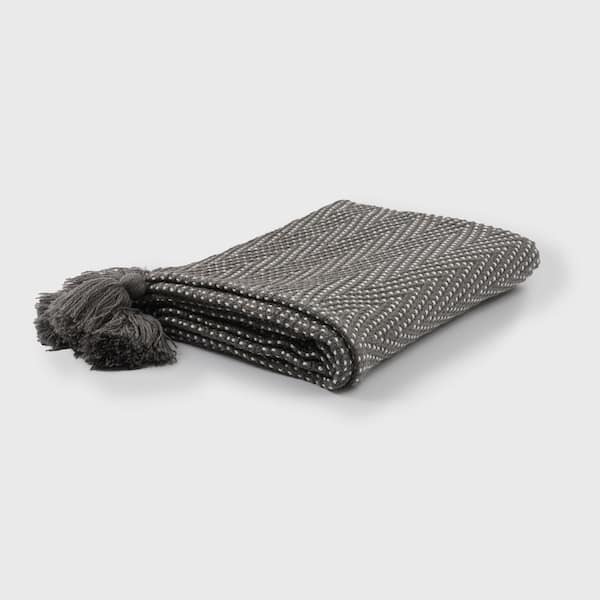 Extra large grey online herringbone throw