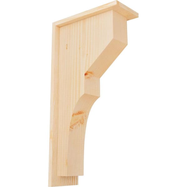 Ekena Millwork 5-1/2 in. x 12 in. x 24 in. Douglas Fir Monterey Smooth Corbel with Backplate