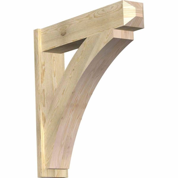 Ekena Millwork 8 in. x 38 in. x 38 in. Douglas Fir Thorton Craftsman Rough Sawn Outlooker