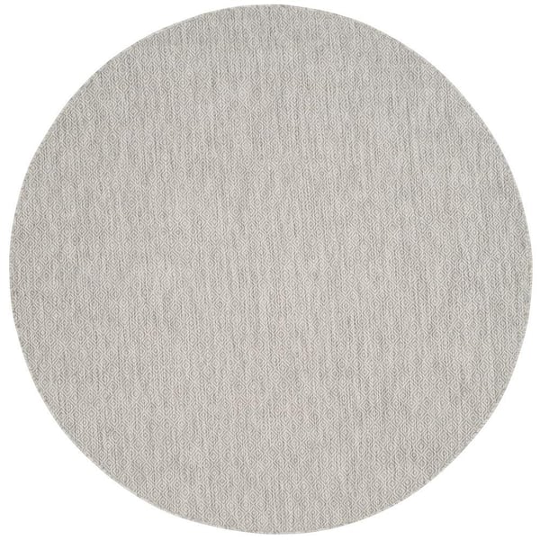 Courtyard Gray 7 ft. x 7 ft. Round Solid Indoor/Outdoor Patio  Area Rug